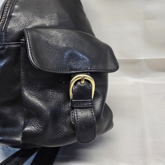 Boulder Ridge Black Leather Convertible Backpack/crossbody‎ - Picture 6 of 12